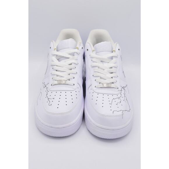 Nike Air Force 1 AF1 NEW Design White Reflective Lightning Custom Shoes 10.5 - Picture 4 of 11